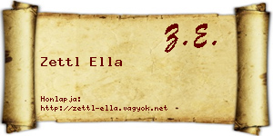 Zettl Ella névjegykártya
